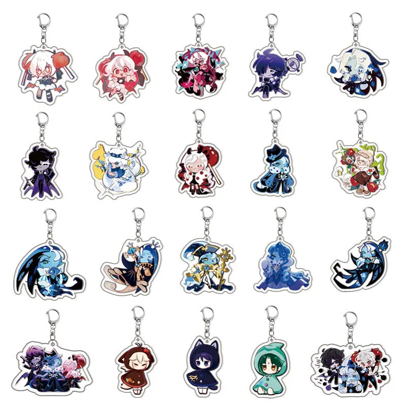 Mixed Game Cookie Run Kingdom Acrylic Keychain Bag Accessories Candy Milk Shadow Pure Vanilla Mystic Flour Key Chain for Girls