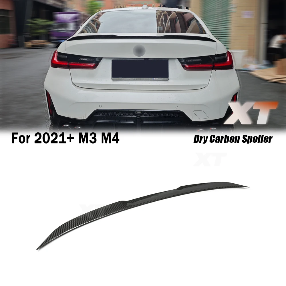 

3 4 Series G20 G22 M Style For BMW G80 M3 G82 M4 2021+ Dry Carbon Fiber Spoiler Rear Trunk Wings Tailfins Duckbill