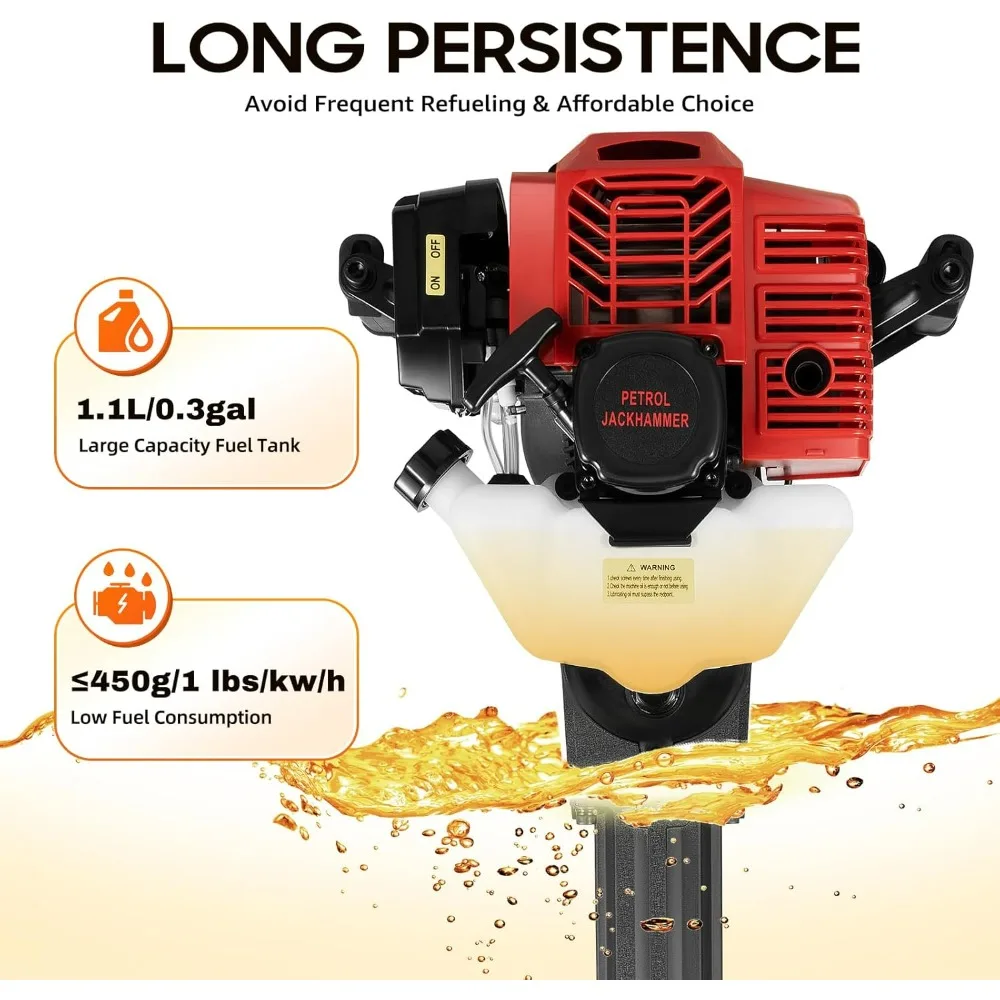 

Portable 52cc Powered Handheld Trencher Digger for Gardening, Tree Planting, and Rock Drilling