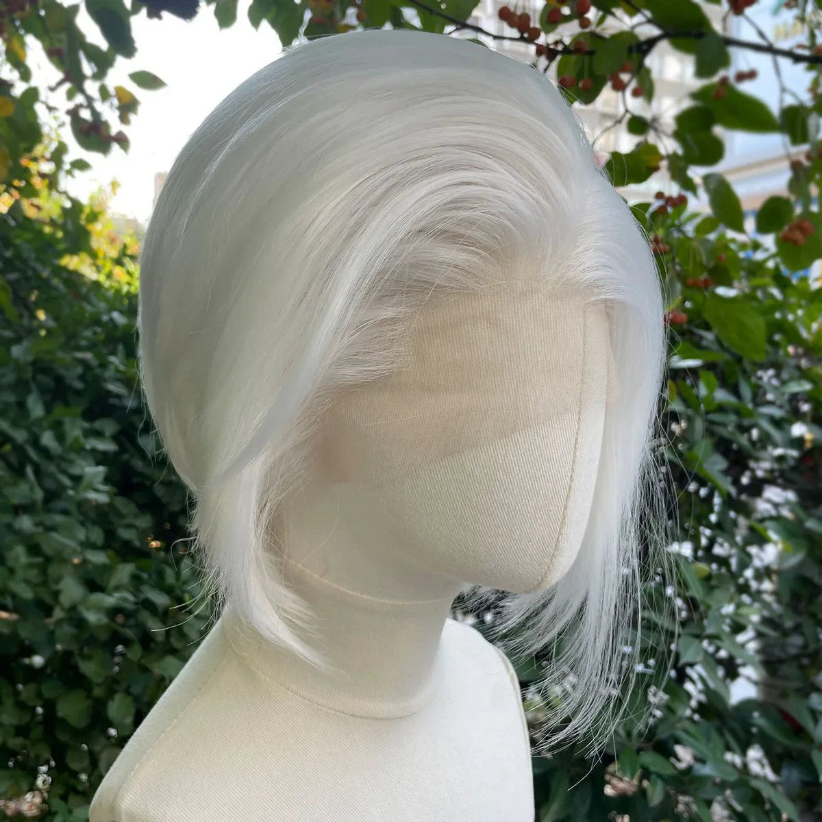 Perruque Courte Synthétique Pour Hommes - Blanc - Ondulée Et Résistante à La Chaleur - Neuf Avec étiquettes