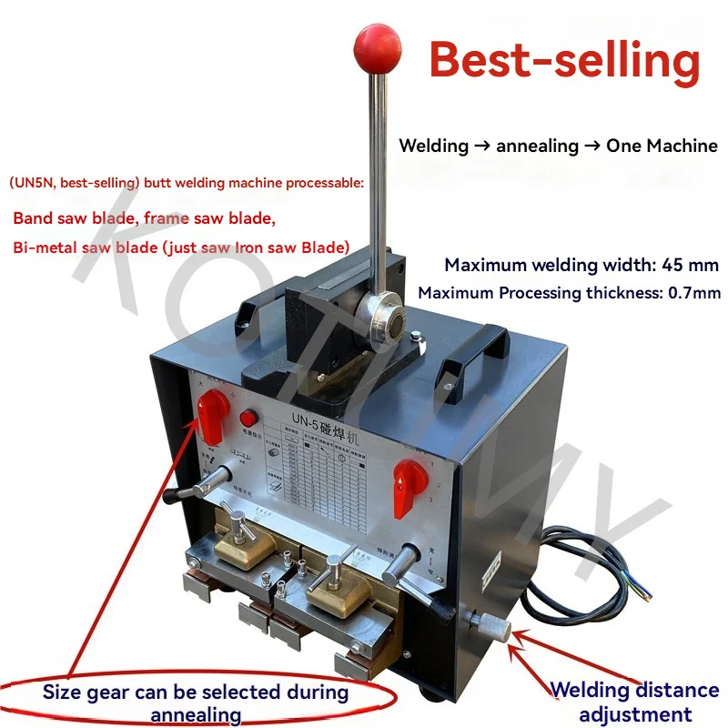 10-40mm Saw Blade Welding Machine Steel Band Butt Welding Machine for Metal Woodworking Band Saw Blade Belt Butt Welder UN-5 6KW