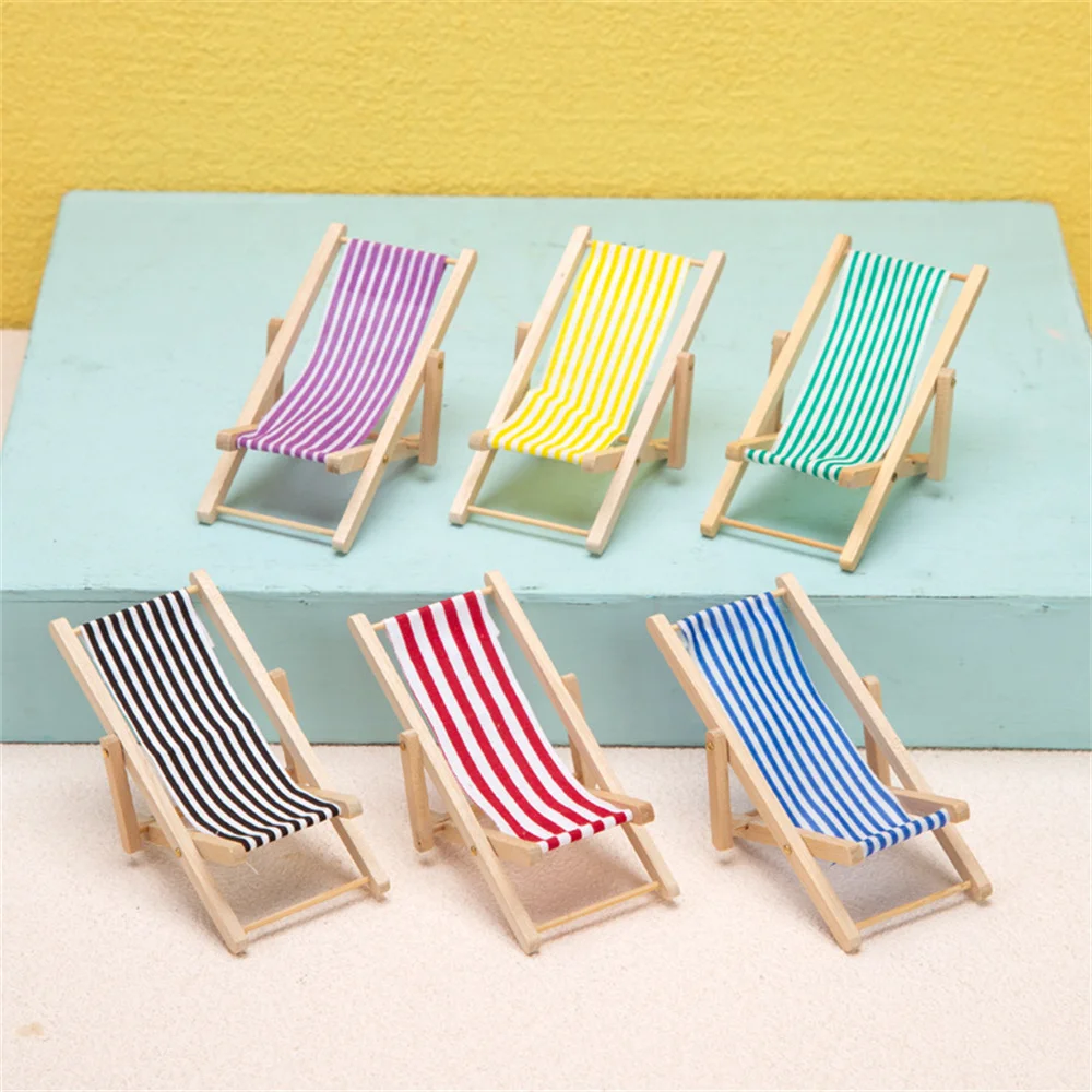 Miniature Dollhouse Realistic Design Exquisite Craftsmanship Charming Best Selling High Quality Trend Small Beach Chair Handmade