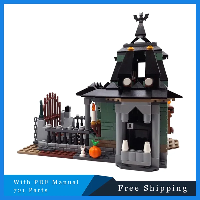 

Populae 721PCS MOC Movie Scene Modular Haunted Cottage Building Block Diy Educational Assembly Kid Toy Birthday Christmas Gifts