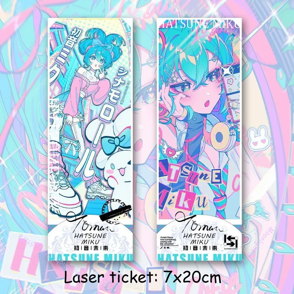 هاتسون ميكو أنيمي ميرش مجموعة مكونة من ست قطع المغني الافتراضي Kagamine رين لين المفاتيح بطاقة بريدية شارة الليزر تذكرة هدية لمحبي أنيمي #3