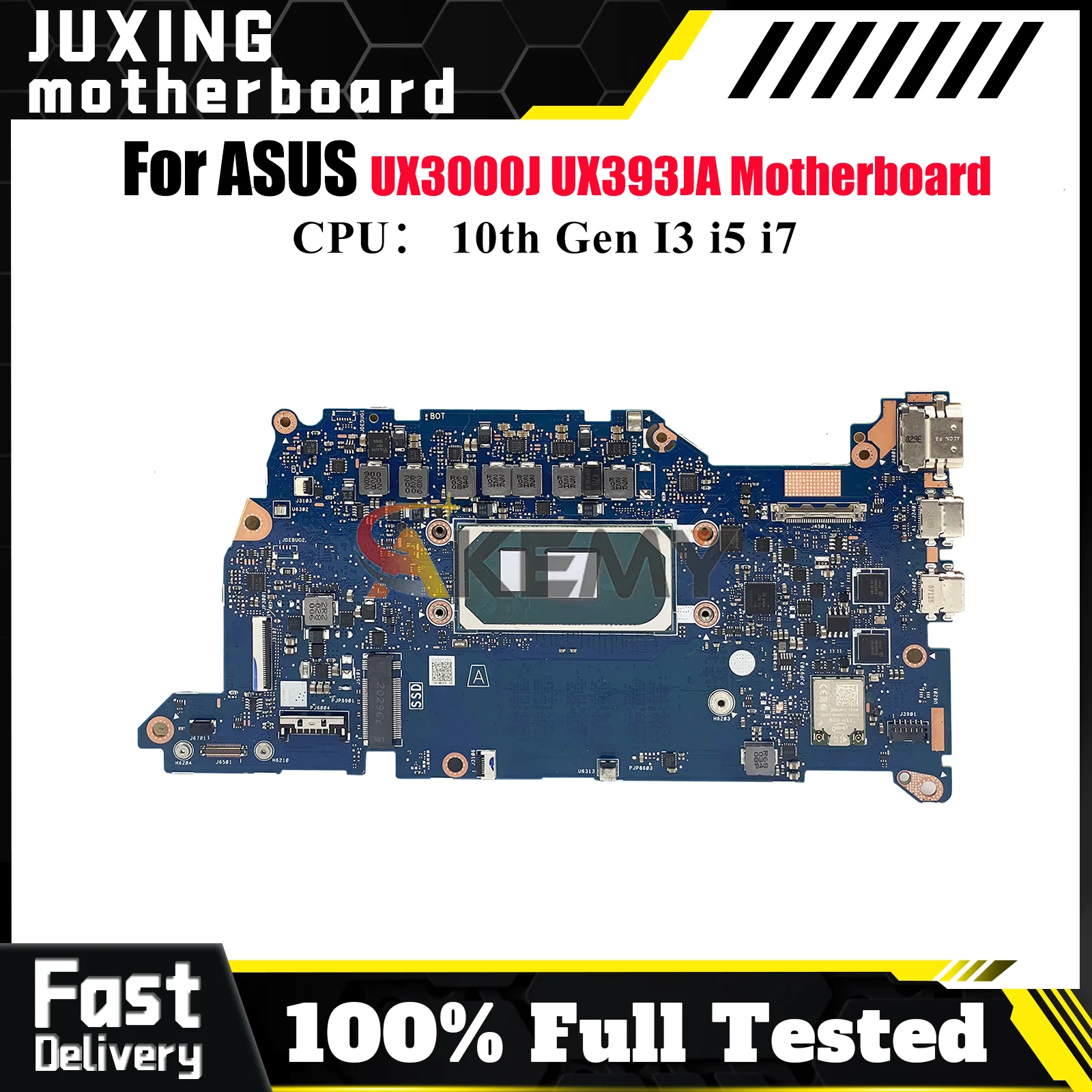 

UX393JA Laptop Motherboard For ASUS ZenBook UX3000J UX393JA UX393J Notebook Mainboard With 10th Gen I3 i5 i7 100% tests OK stk