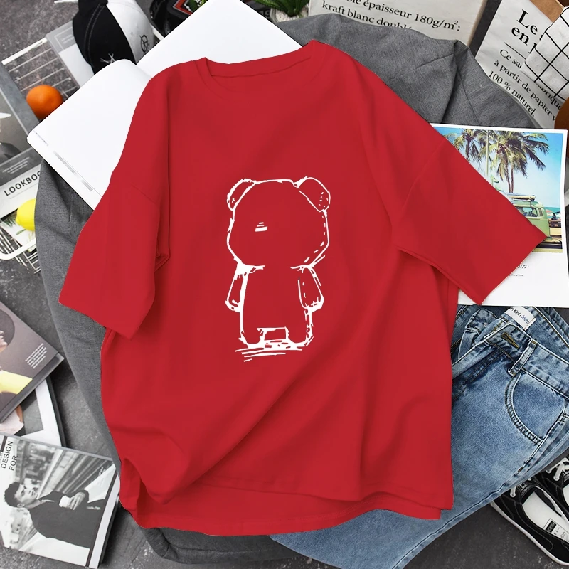 Summer Fashion Animal Print Harajuku Women's T-shirt High Quality Casual College Style New Cotton Tops Tees