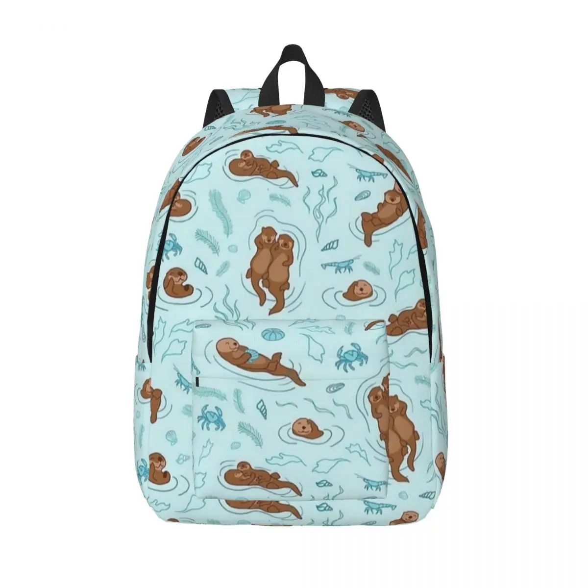 Mochila Kawaii Sea Otters para hombre y mujer, bolsa de lona para ordenador portátil y portátil, mochila de moda con diseño de animales bonitos para deportes, escuela secundaria, senderismo, viaje