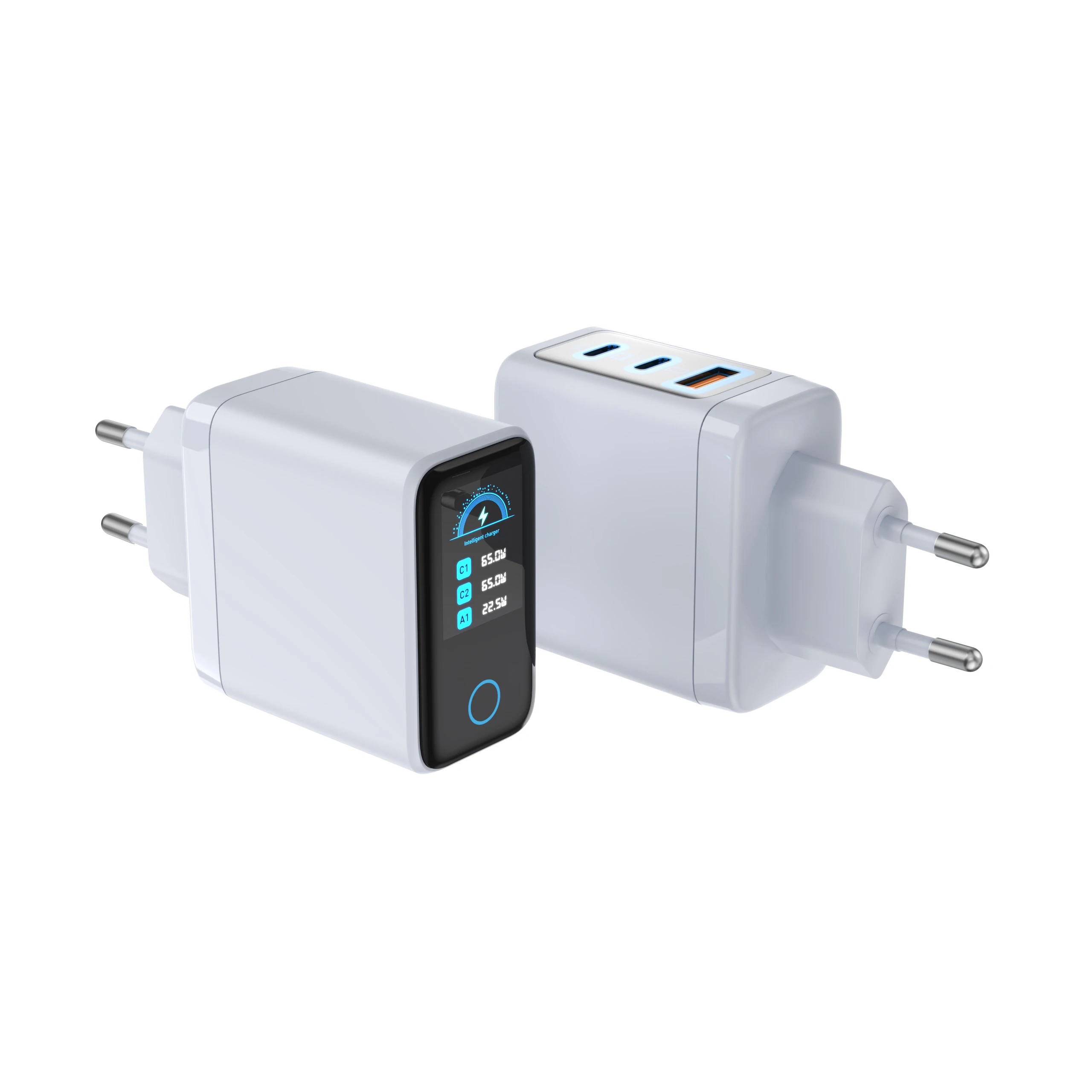 65W GaN Fast Charging Station with LCD Digital Screen, PD3.0 Wall Charger for Laptop, iPhone 17 , Samsung, iPad, Power Delivery