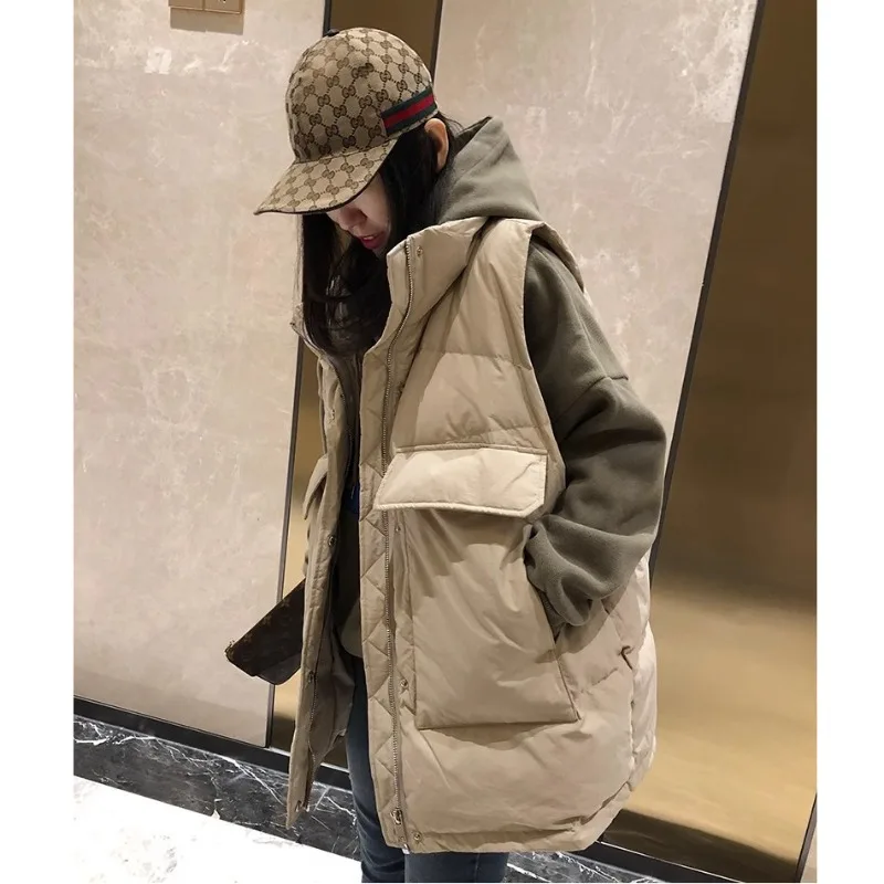 

Fall/Winter 2025 New Large Size Long Down Cotton Vest