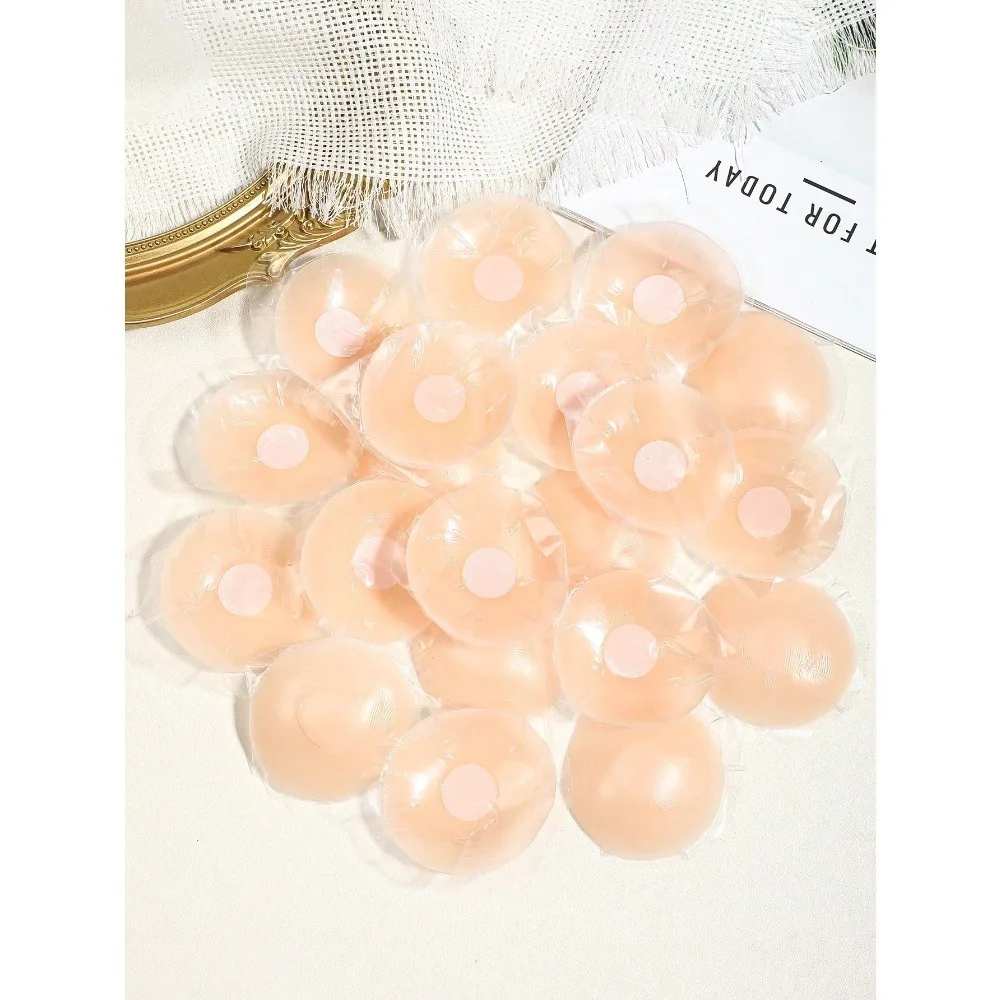 6 Pairs Individually Packed Nude Round Silicone Nipple Covers, Ultra Thin Breathable Anti-Bulge Invisible Nipple Pasties, Reusable Self Adhesive Anti-Convex Breast Stickers Perfect for Summer Strapless Dresses, Camisoles and Bikinis view 2