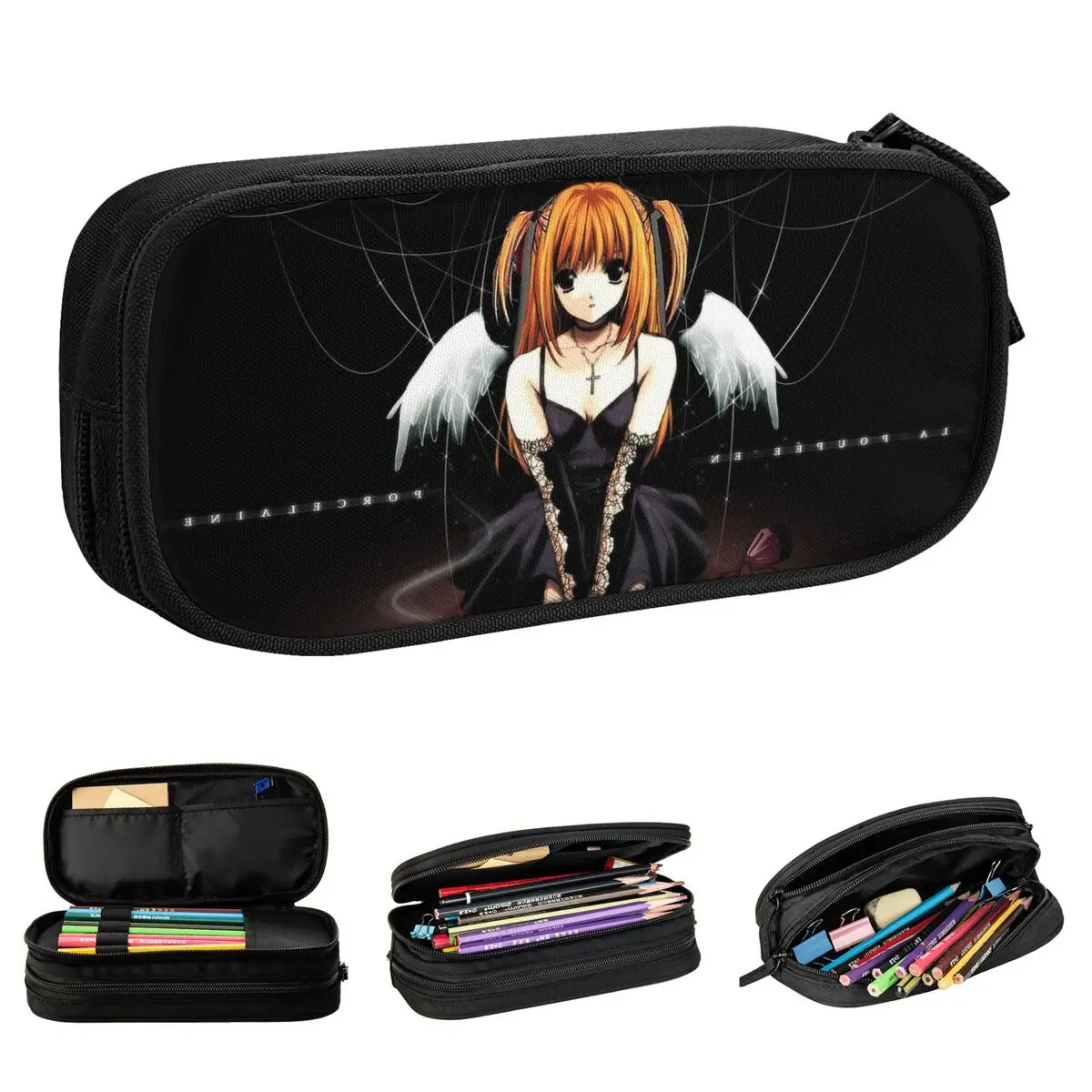 

Веселая записка смерти, синигами, пенал в стиле аниме, Миса Амане, пеналы для студентов, большая сумка для хранения, школьные принадлежности, канцелярские принадлежности