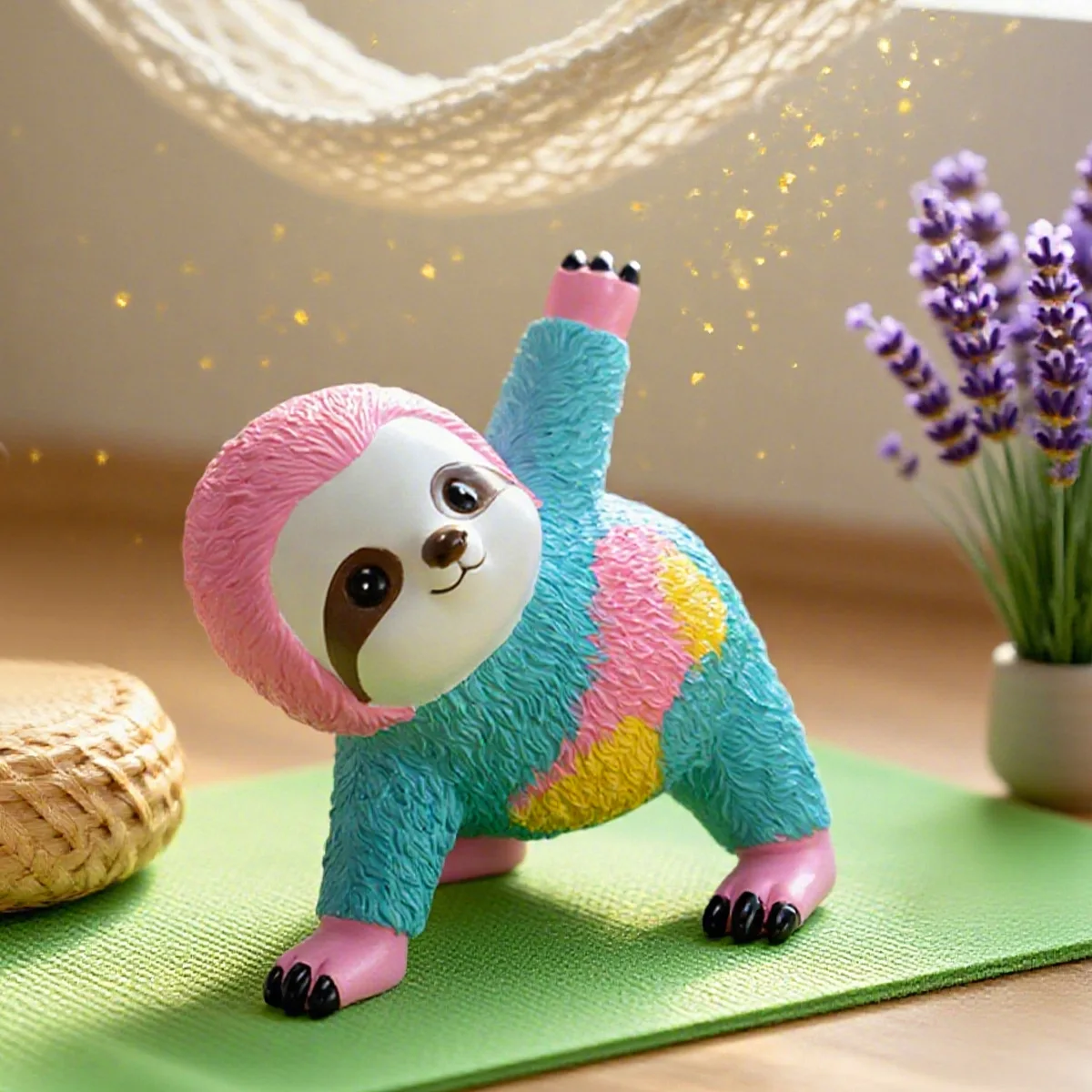 

Cute Yoga Sloth Figurine - Colorful Desktop Decor for Yoga Lovers, Home Office & Bookshelf, Gift for Women