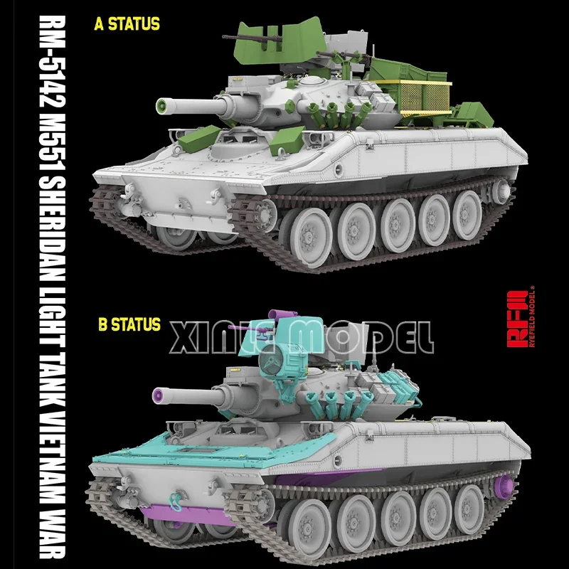 Ryefield Modell Kunststoff Montage Spielzeug Modellbausatz Rm-5142 M551 Light Tank Sheridan (Vietnam War) 1/35