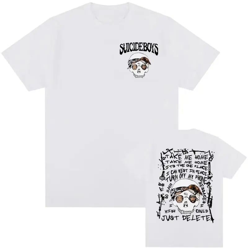 Suicide Boys Skeleton T Shirt Vintage Suicideboys Boys Now The Moon\'s Rising Album Tee shirt for Men fashion Vintage 90s T-shirt