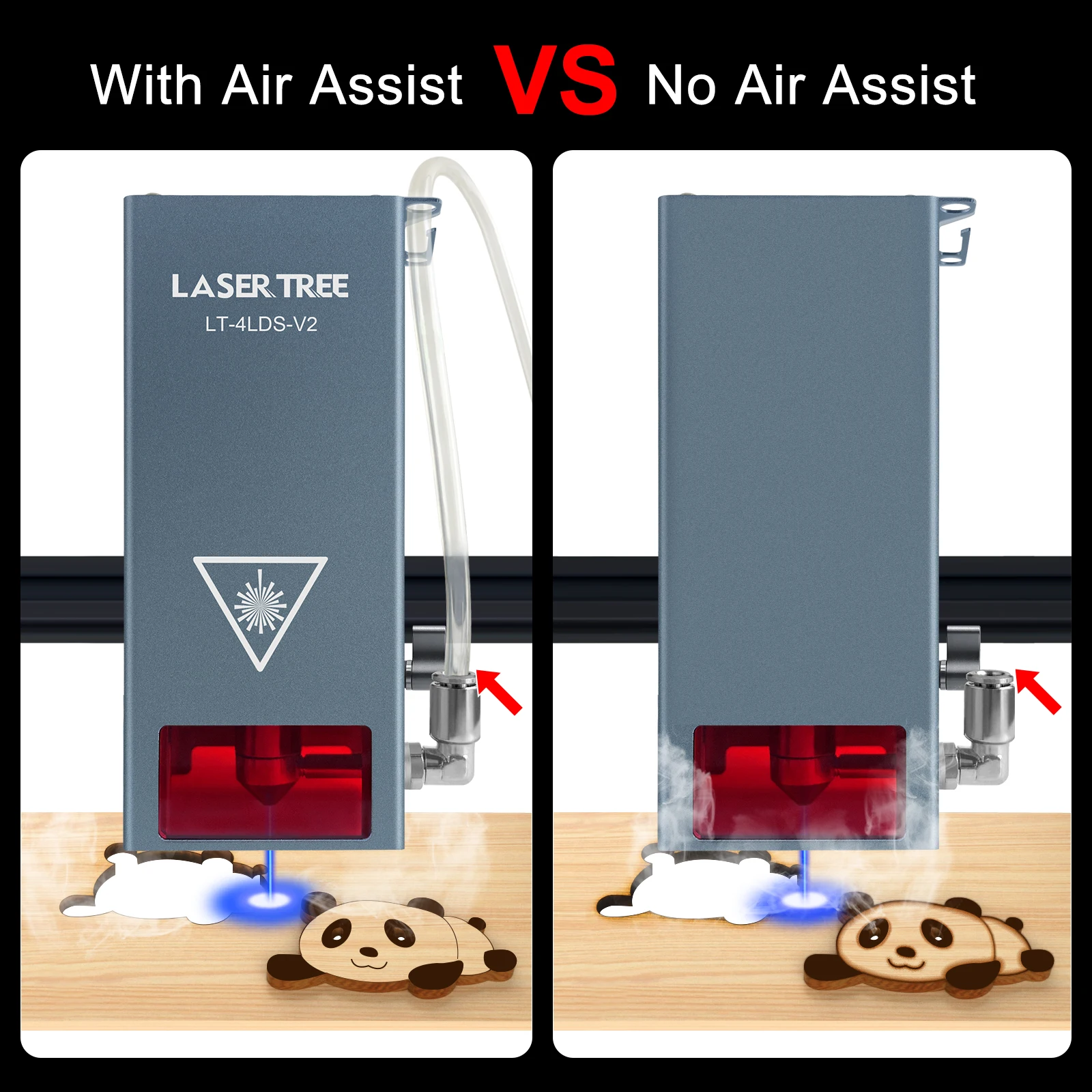 Imagem -03 - Laser Tree-módulo Laser Green Tree v2 Potência Óptica com Air Assist Luz Ttl Azul Corte Faça Você Mesmo Ferramentas de Gravura em Madeira 20w