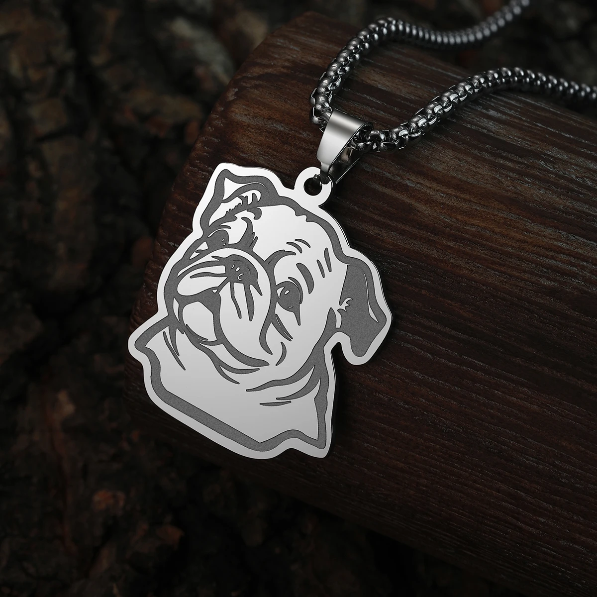 Wrinkle Bulldog Necklace for Women Cute Pet Gold Color Stainless Steel Chains Thick Keel Choker Unisex Jewelry Free shipping