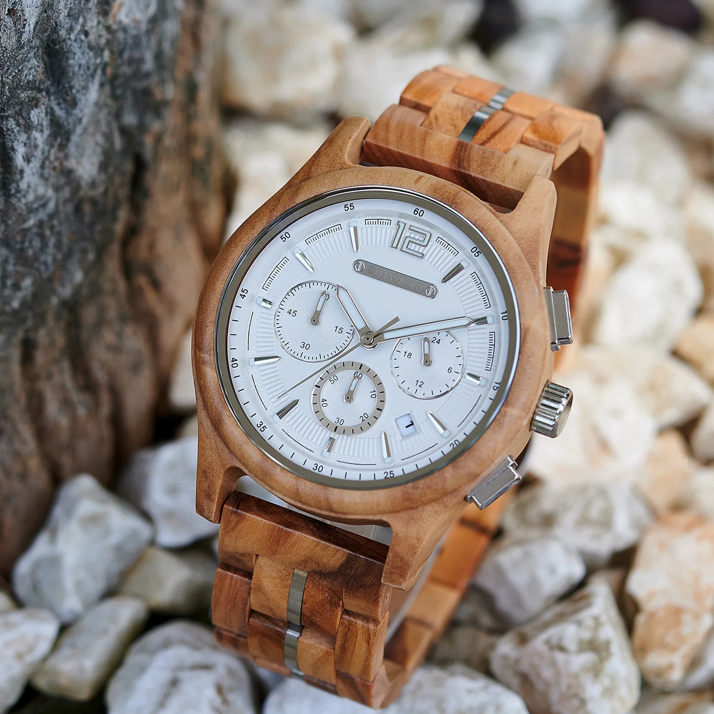 

BOBOBIRD Men's Wooden Watch Quartz Luxury Wristwatch Clock Eco-Friendly Natural Wood Timepiece Gift for Him Support Dropshipping