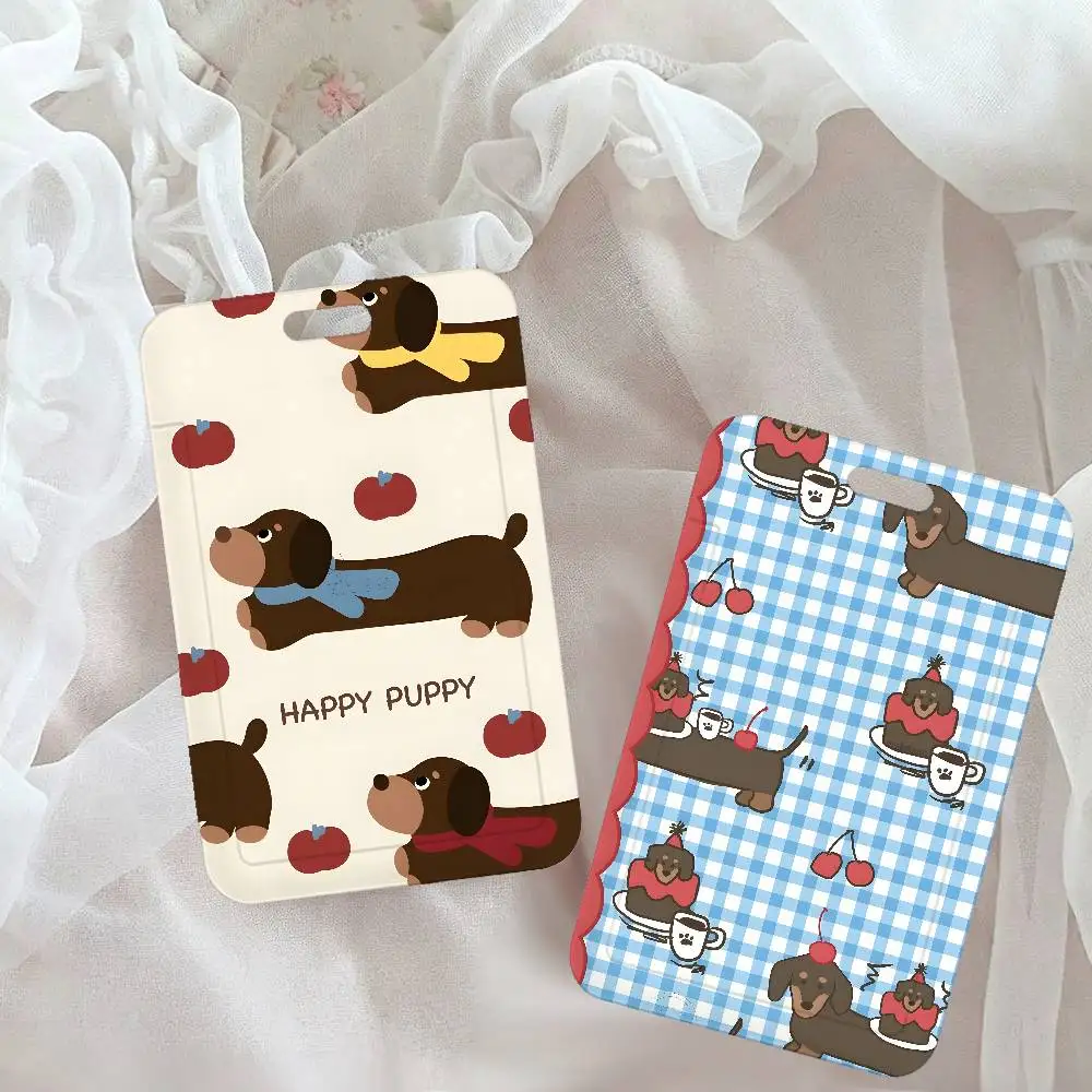

Cute Dachshund NFC Contactless Sliding Card Sleeve For Student Cards, Bus Cards, ID Cards, And Work Permits