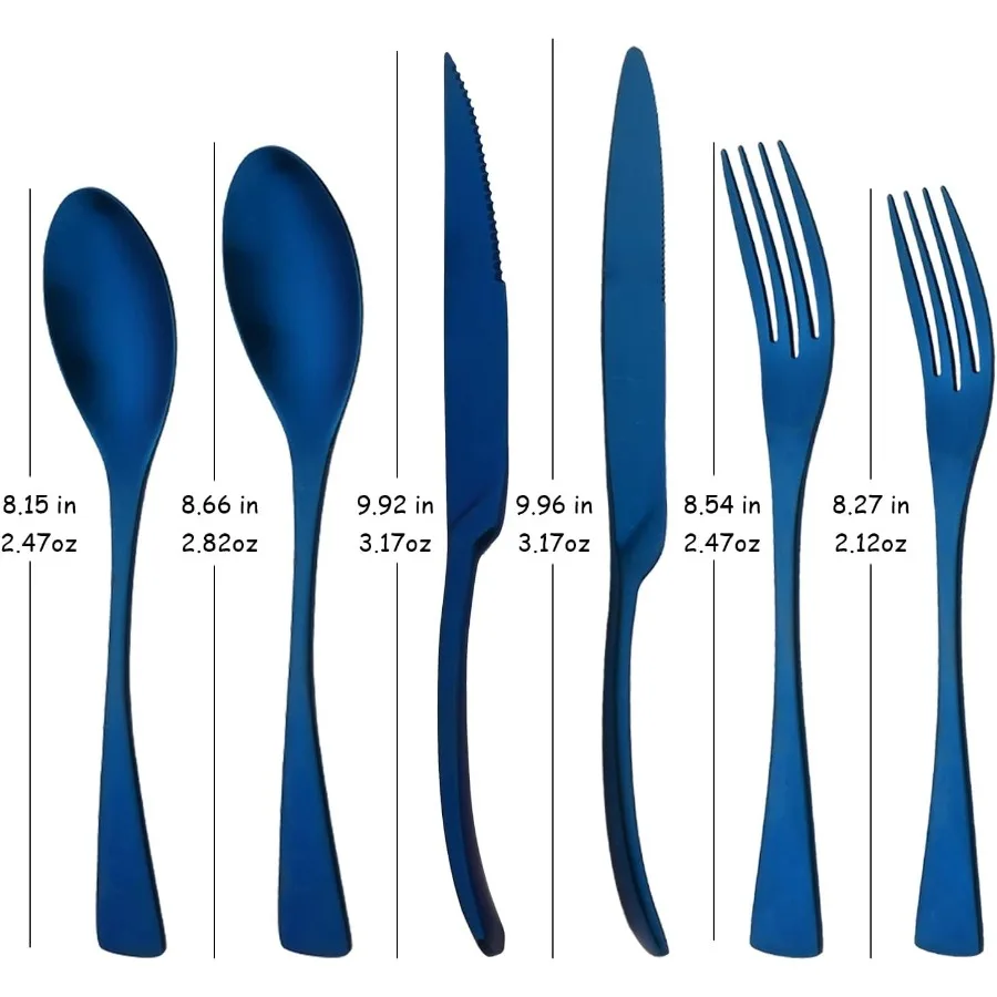 36-Piece Flatware Set for 6 People, Matte Finish 18/10 Stainless Steel Cutlery with Serrated Steak Knives, Dishwasher Safe Tableware
