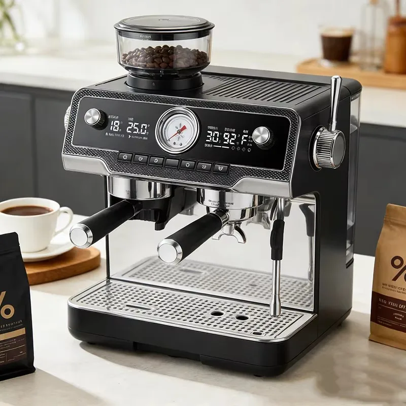 Stainless Steel Filter Holder Professional Pump Pressure Home Kitchen Coffee Maker Semi Automatic Espresso Machine