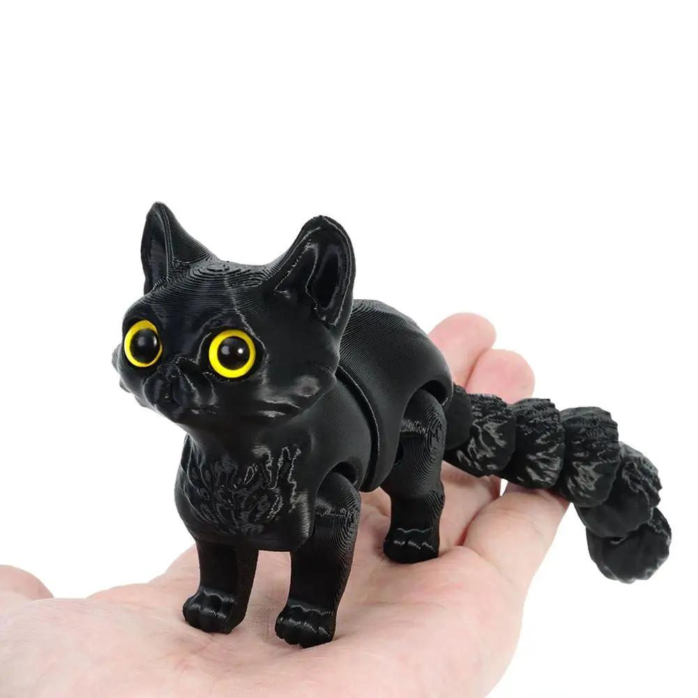 3D-gedruckte bewegliche süße Katzenfigur Miniatur Wohnzimmer Dekor Auto Desktop Home Dekoration Zubehör Kinder Geschenke