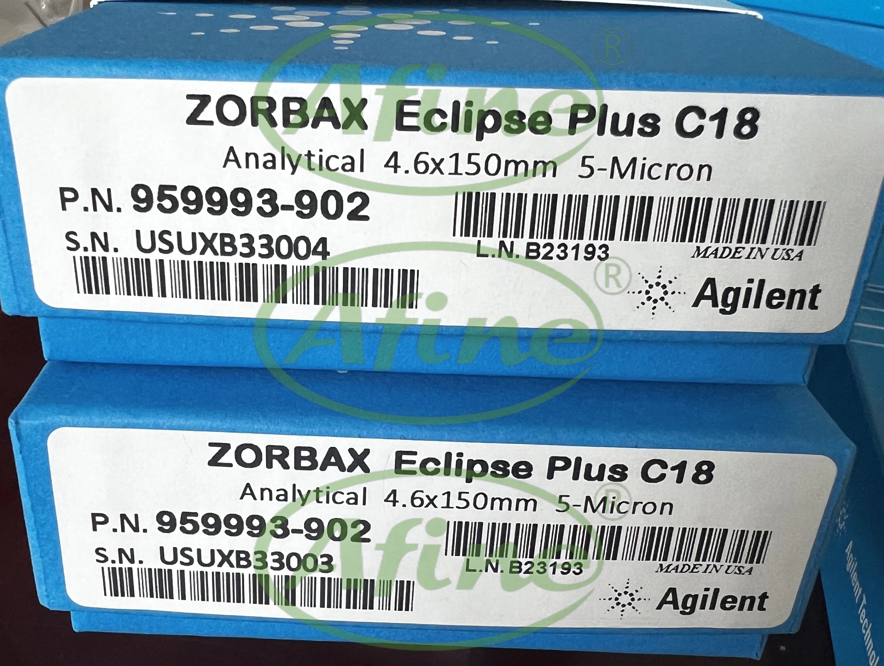 

AFINE Agilent ZORBAX Eclipse Plus 959993-902 C18, 4.6 x 150 mm, 5 µm, 400 bar HPLC