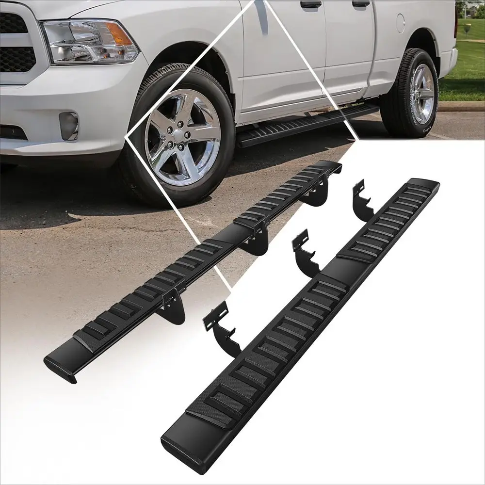 

6" Black Aluminum Running Boards Side Step Nerf Bars Compatible with 09-18 Ram 1500/19-23 Classic Quad/Extended Cab