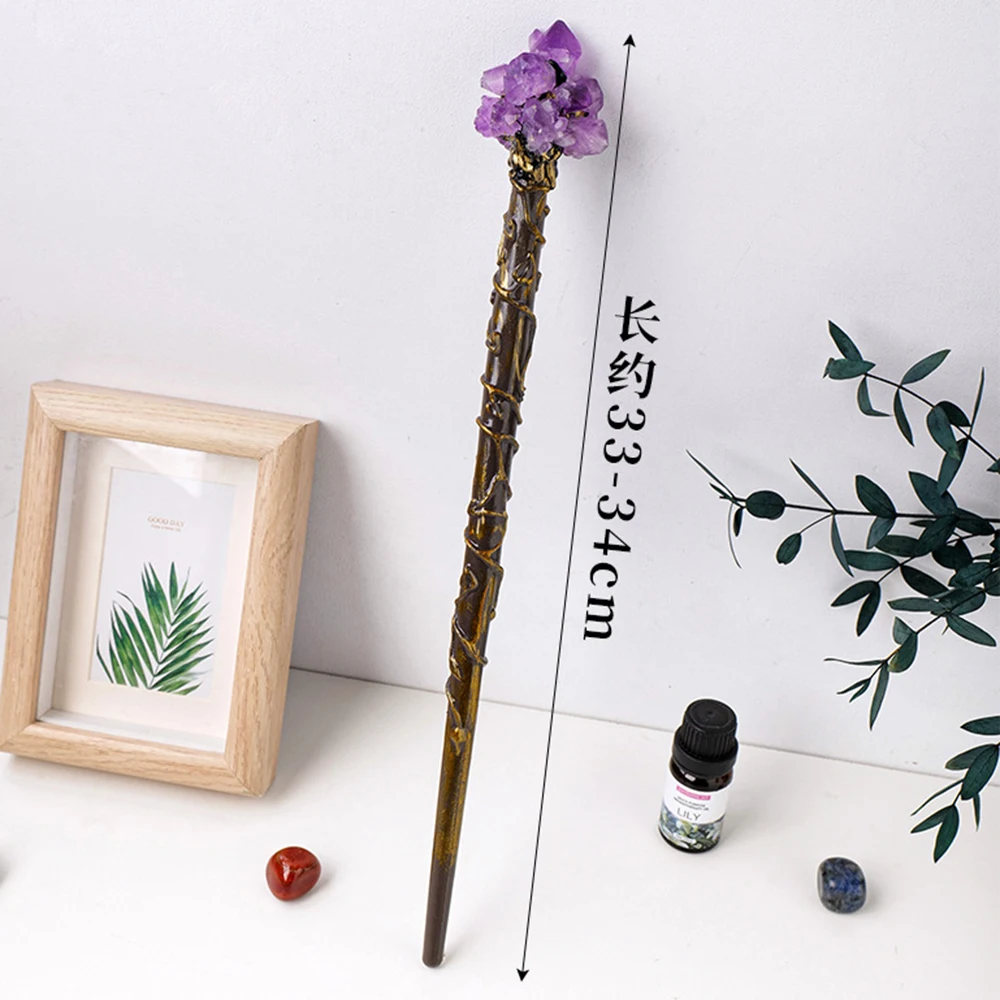 Witch Magic Stick Quartz Natural Crystal Scepter Fairy Wand Ritual Tool Altar Adornment 1pc Halloween Prop Handmade Jewelry Gift