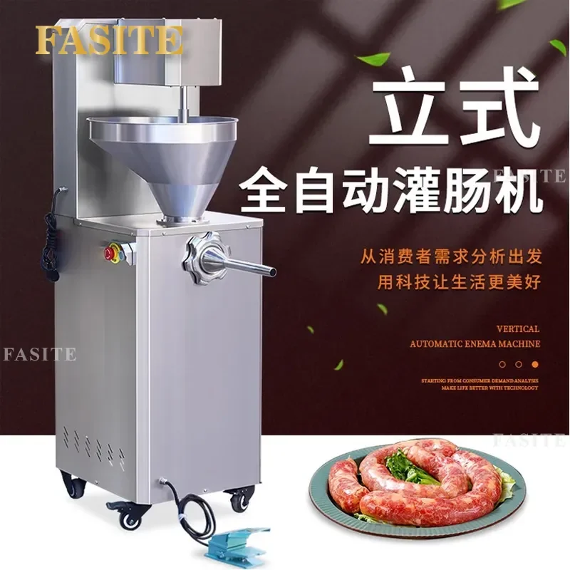For Sausage Making Machine Automatic Vertical Electric Pedal Ham Processing Equipment Stainless Steel Commercial Kitchen Use