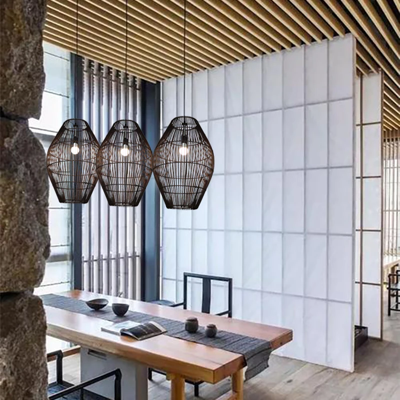 

Japanese-style wabi silent wind chandelier design sense living room dining room light