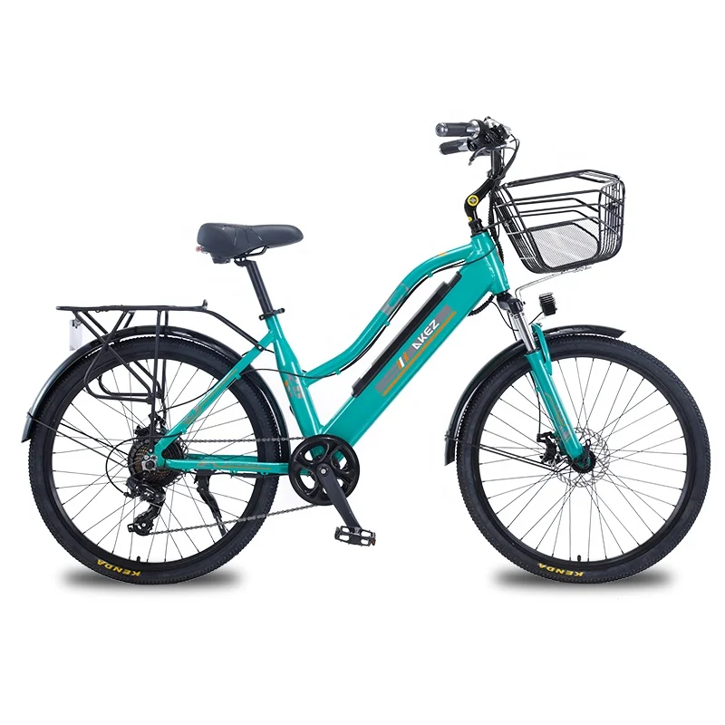 

Intelligent Library Popular New Trend 26 Inch Aluminum Alloy Frame Fast 7 Speed 350W Ebike Electric City Mountain Bike For Lady