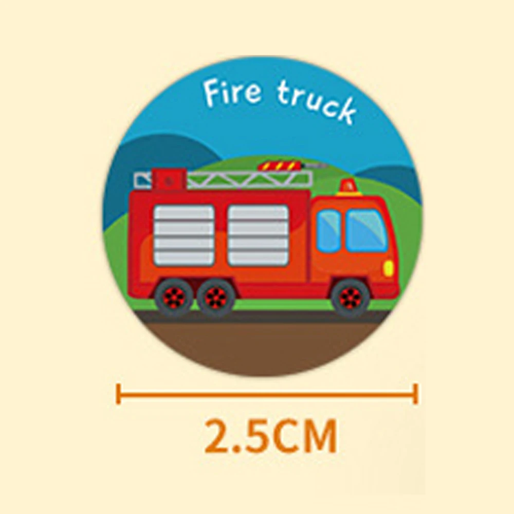 500pcs Cute Cartoon Ambulance Taxi Stickers Children's Educational Toys Sticker for Teacher Reward Kids Stationery Scrapbooking