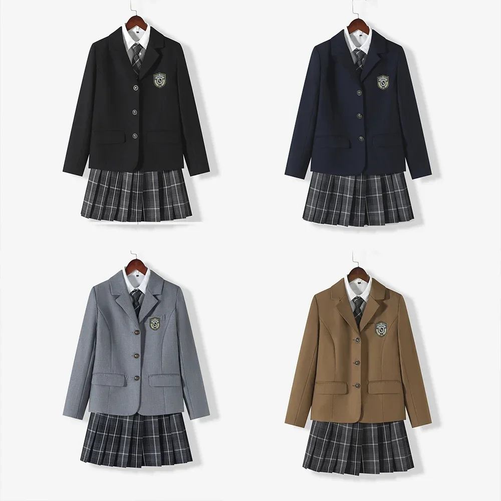 Uniforme scolaire multicolore JK pour filles japonaises, tenue photo de graduation 5 pièces avec jupe plissée sexy, olympiques de cosplay pour femmes