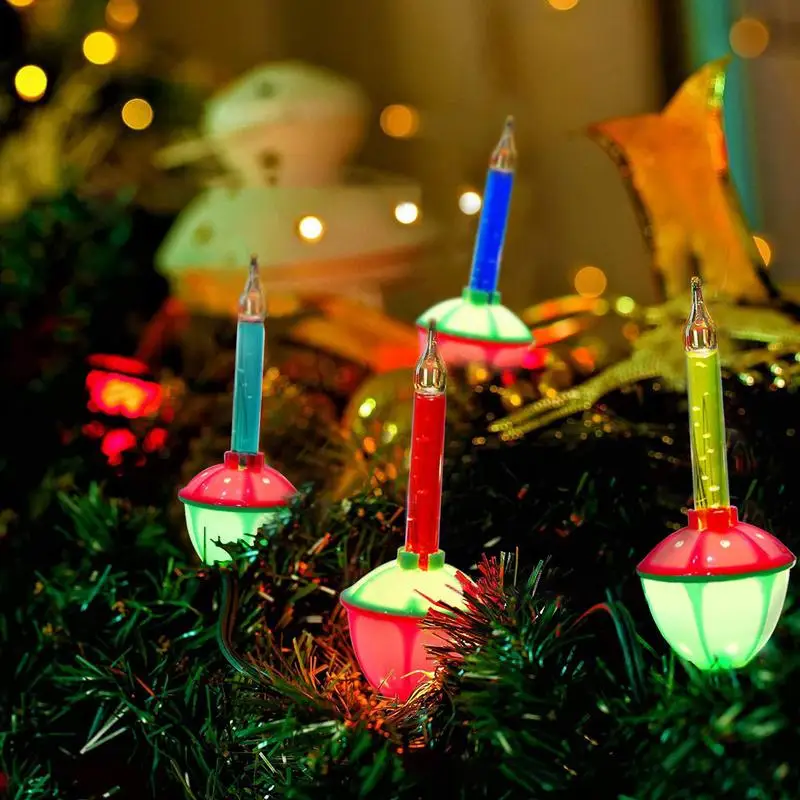 Bombillas de burbujas de Navidad Multicolor, luces nocturnas con fluido reutilizable, cadena de luces de burbujas de árbol de Navidad para árbol de Navidad