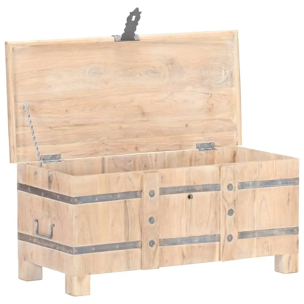 Solid Acacia Wood Chest - 35.4x15.7x15.7 inches, Stylish Storage Solution