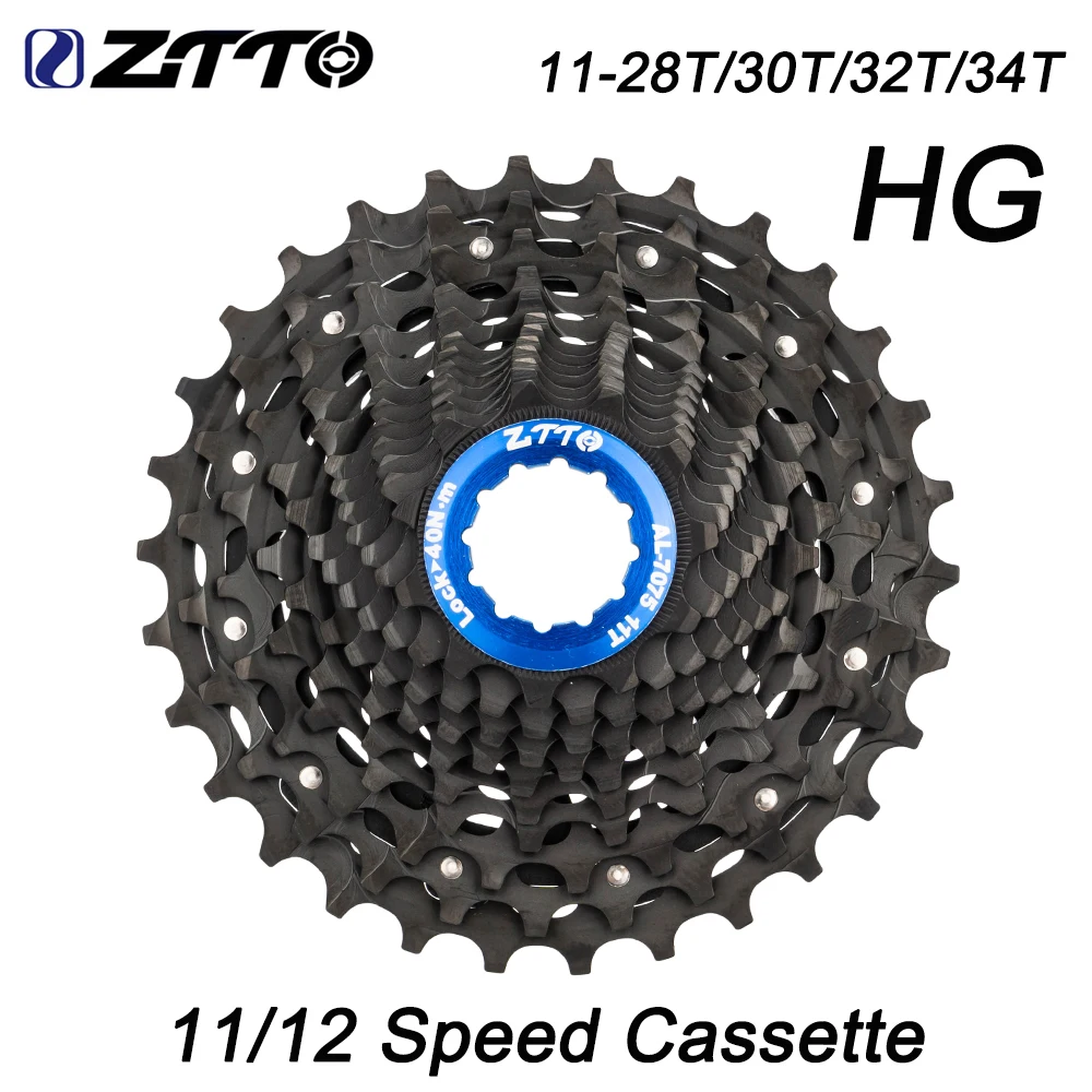 ZTTO Black Cassette Ultralight 11 S 12 Speed Road Bike Freewheel 11V 12V ULT Sprocket 28/30/32T 34T Fit HG Body Hub Structure