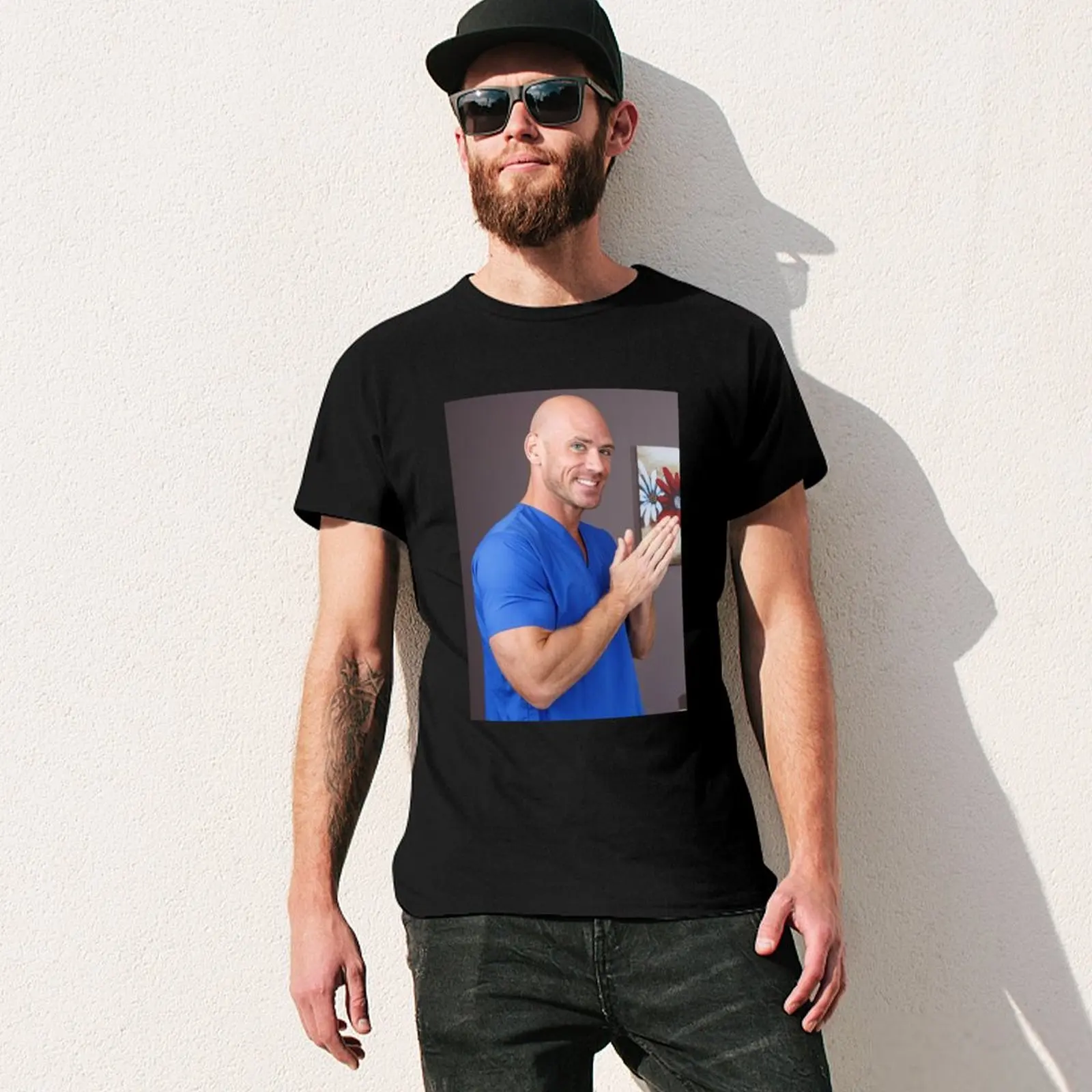 johnny sins doctorr T-Shirt custom t shirt Funny t-shirt blue archive funny costumes mens tall t shirts