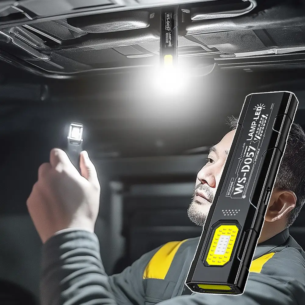 Portable Mini Work Lights With Magnetic Rechargeable LED Flashlight Portable Stepless Dimming Emergency Car Repair Lamps