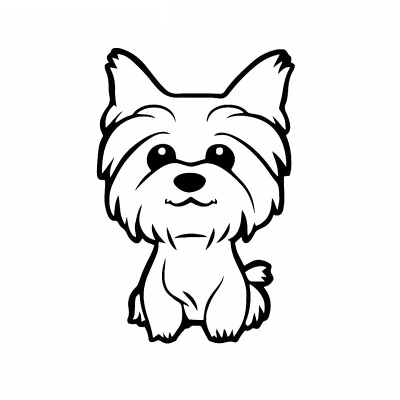 Yorkie Yorkshire Terrier Doggy Decal Cute Fun Dog Car Window Vinyl Car Sticker Black/Silver,16cm*10cm