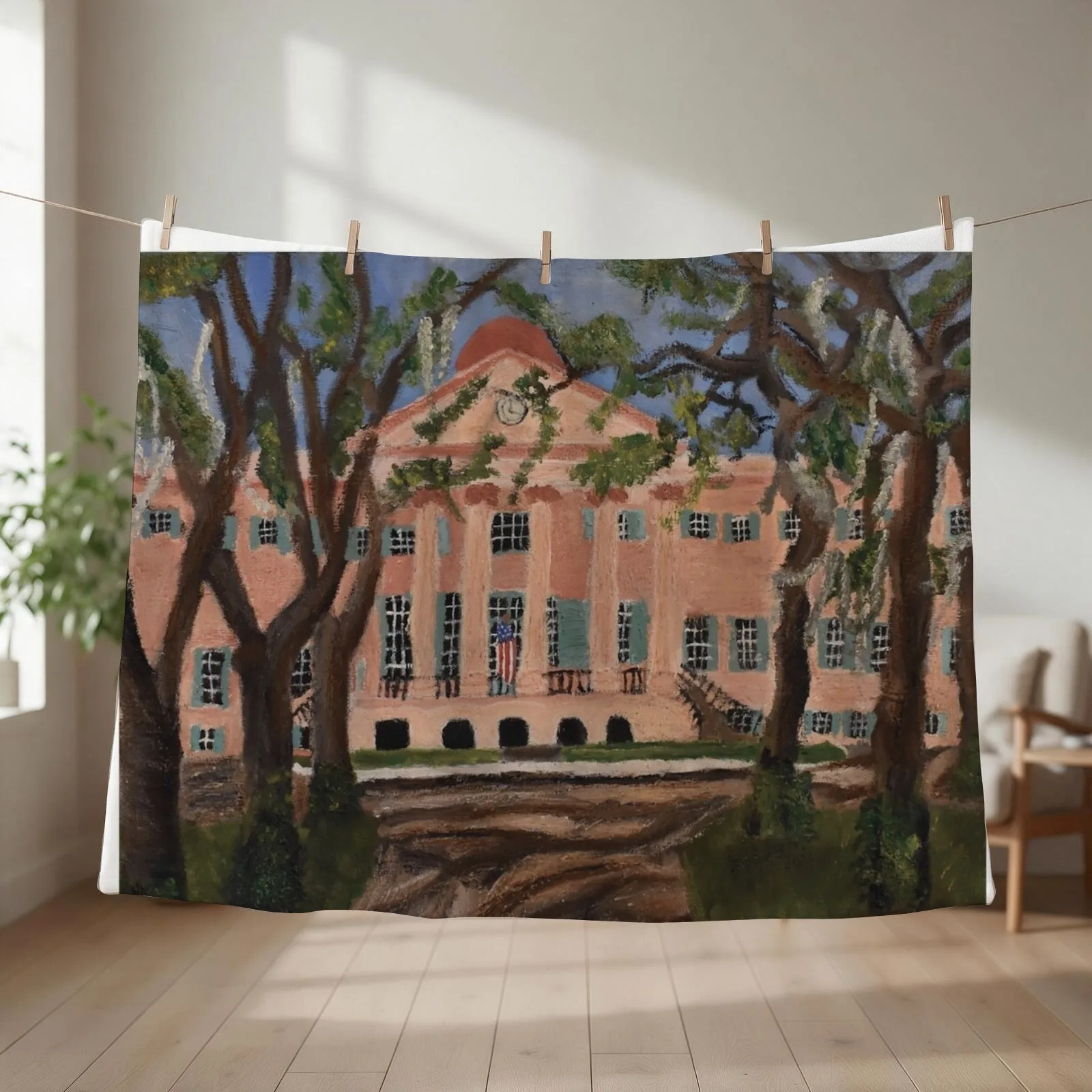The Cistern Yard College of Charleston Throw Blanket Flannels Hairy Designers Extra Large Throw Blankets
