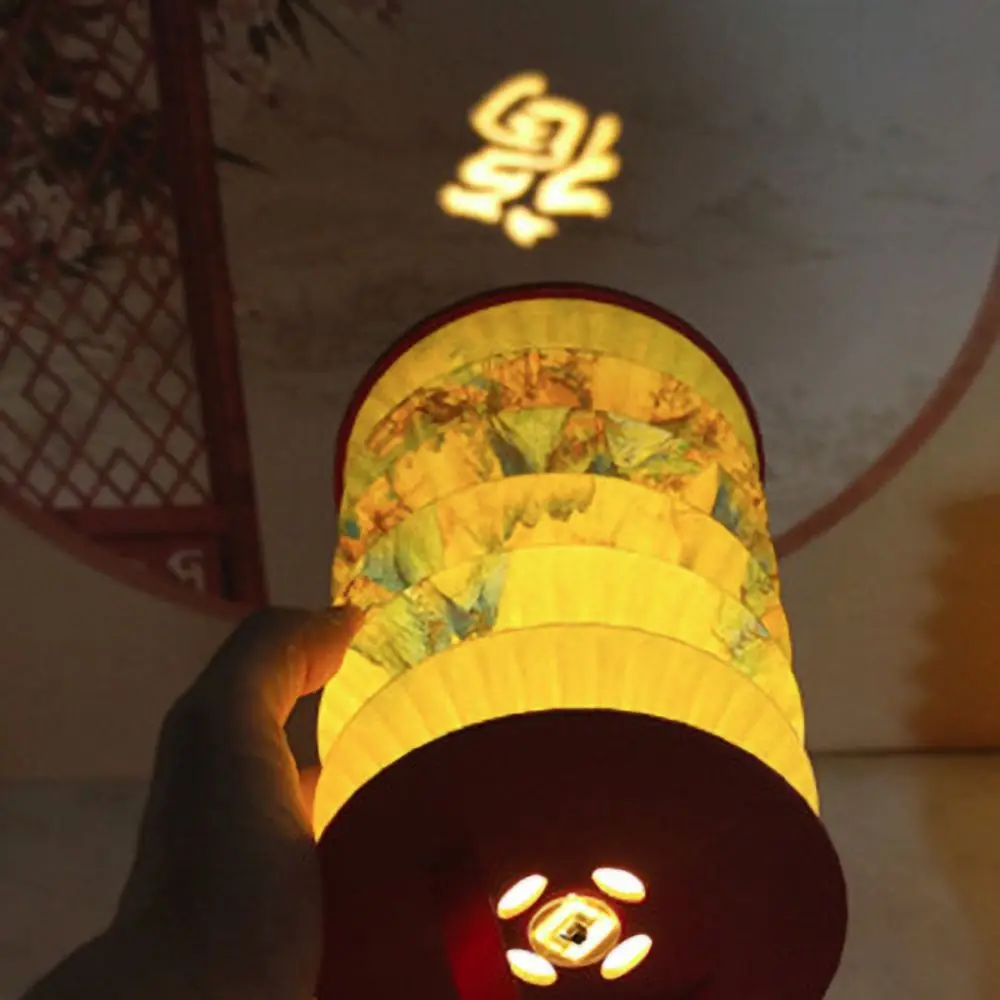 Projected Mid-Autumn Festival Lanterns Foldable Hanging Chinese Paper Lantern Traditional Handheld Lanterns Lantern Festival