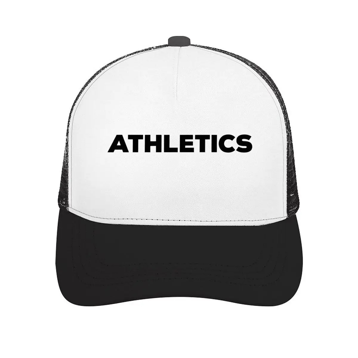 Athletics Bold Black Text Graphic Mesh Baseball Cap Casual Hat For Womens Unisex Female