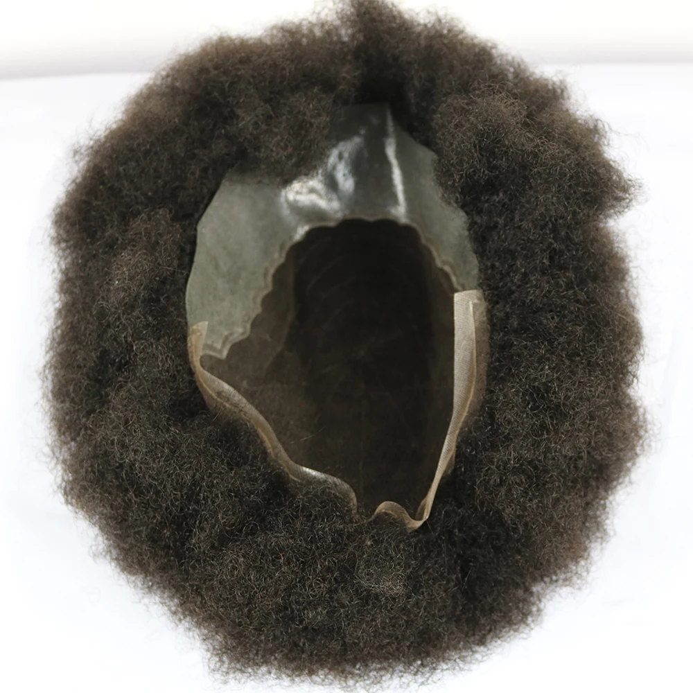 شعر بشري دانتيل PU قاعدة 6 مللي متر تصفيفة الشعر الأفرو نظام استبدال الشعر للرجال السود لتساقط الشعر شعر مستعار طبيعي غير قابل للاكتشاف