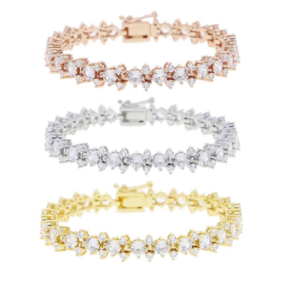 5A Cubic Zirconia Cute Lovely Girl Women Jewelry Panda Charm Link Tennis Chain CZ Bracelet image 5