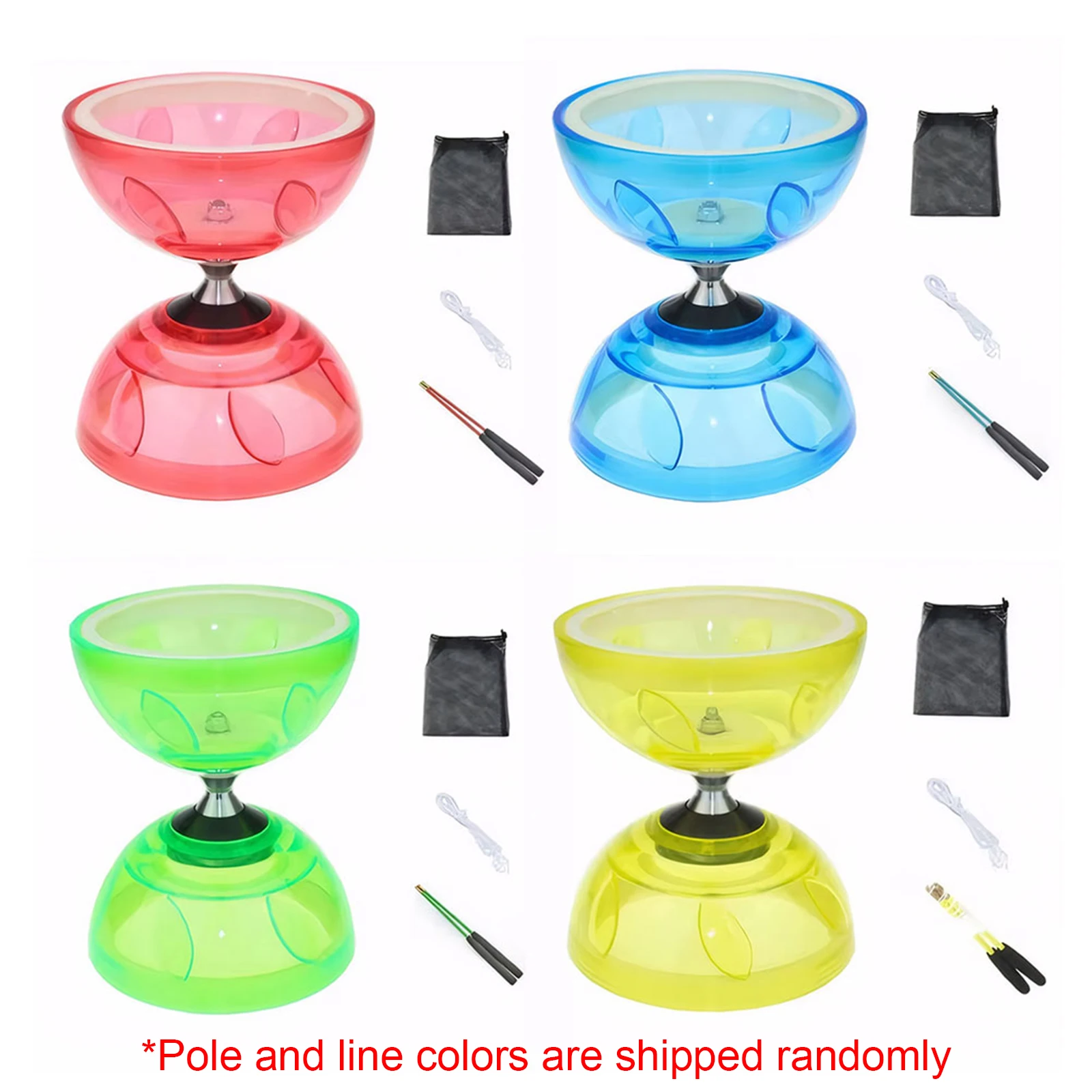 Diabolo من مجموعة Yoyo Diabolo الصينية ذات المحمل الثلاثي مع 2 أعواد Diabolo وحقيبة شبكية محمولة شعوذة Diabolo لكبار السن #4