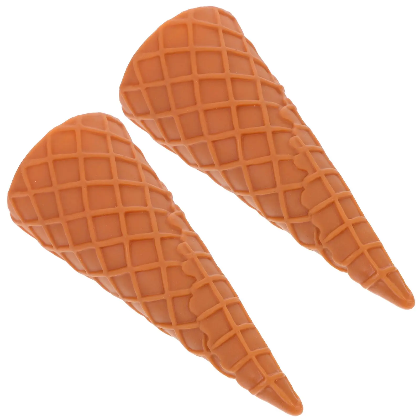 

2Pcs Sweet Molds Simulation Food Dessert Small Fake Ice Cream Cone Prop Toy Cone Prop Play