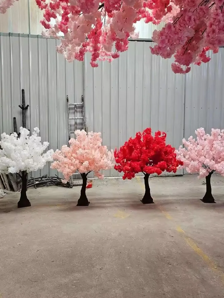 500 Stück realistische künstliche Kirschblütenzweige, handgefertigte Plastikblumen, Hochzeits-, Valentinstags- und Partydekoration. – Detail 5