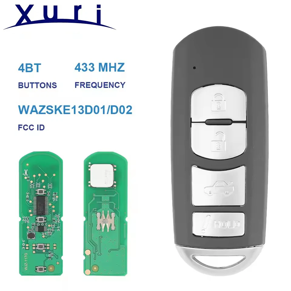 

Xuri SKE13D-01 SKE13D-02 ID49 PCF7953P 315 МГц бесконтактный умный автомобильный дистанционный ключ WAZSKE13D01 для Mazda 3 5 CX-3 CX-5 CX-9 2013-2019