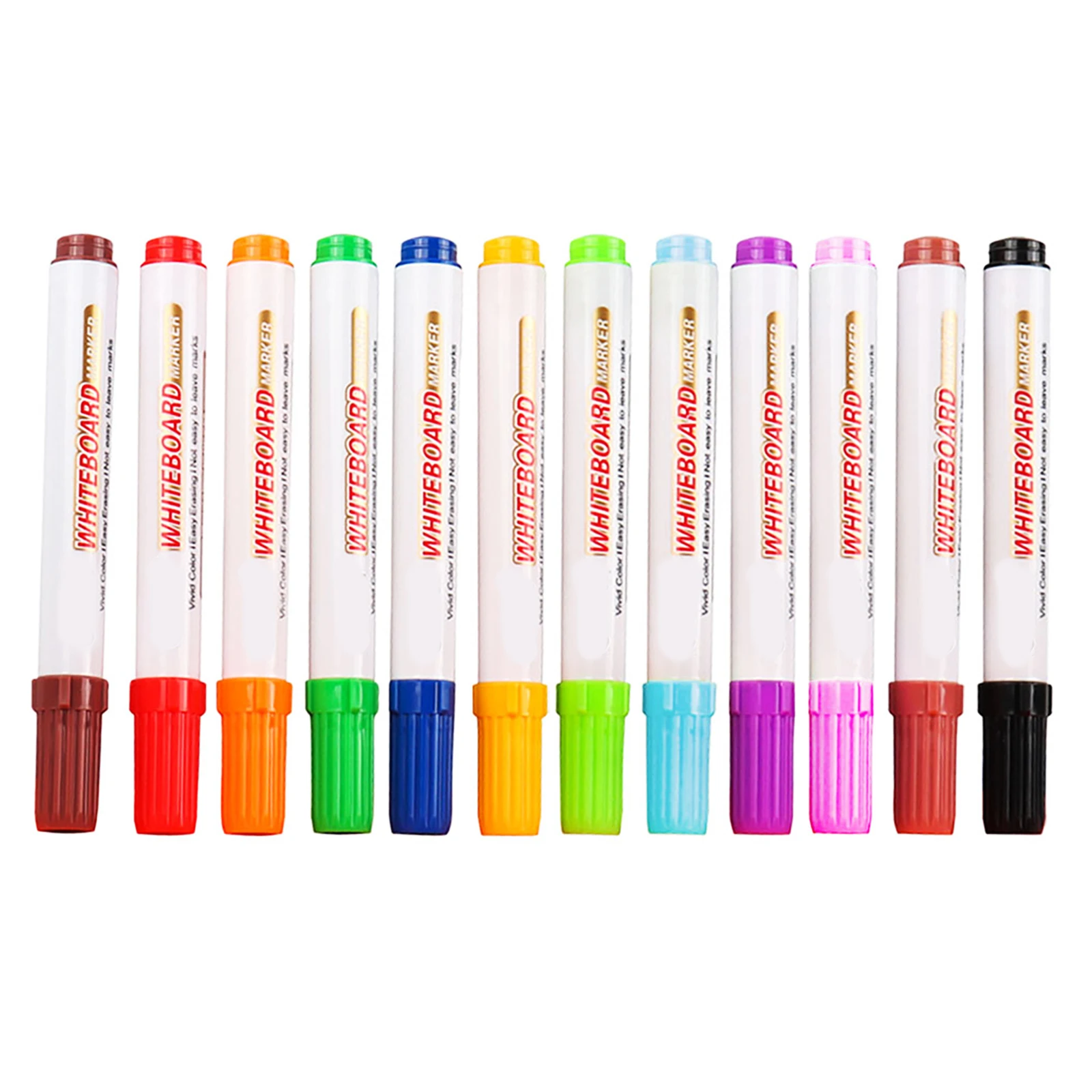 

12 pcs Erasable Whiteboard Pens Watercolor Washable Dry Erase Markers Portable Classroom Office Tools Adults Multiple
