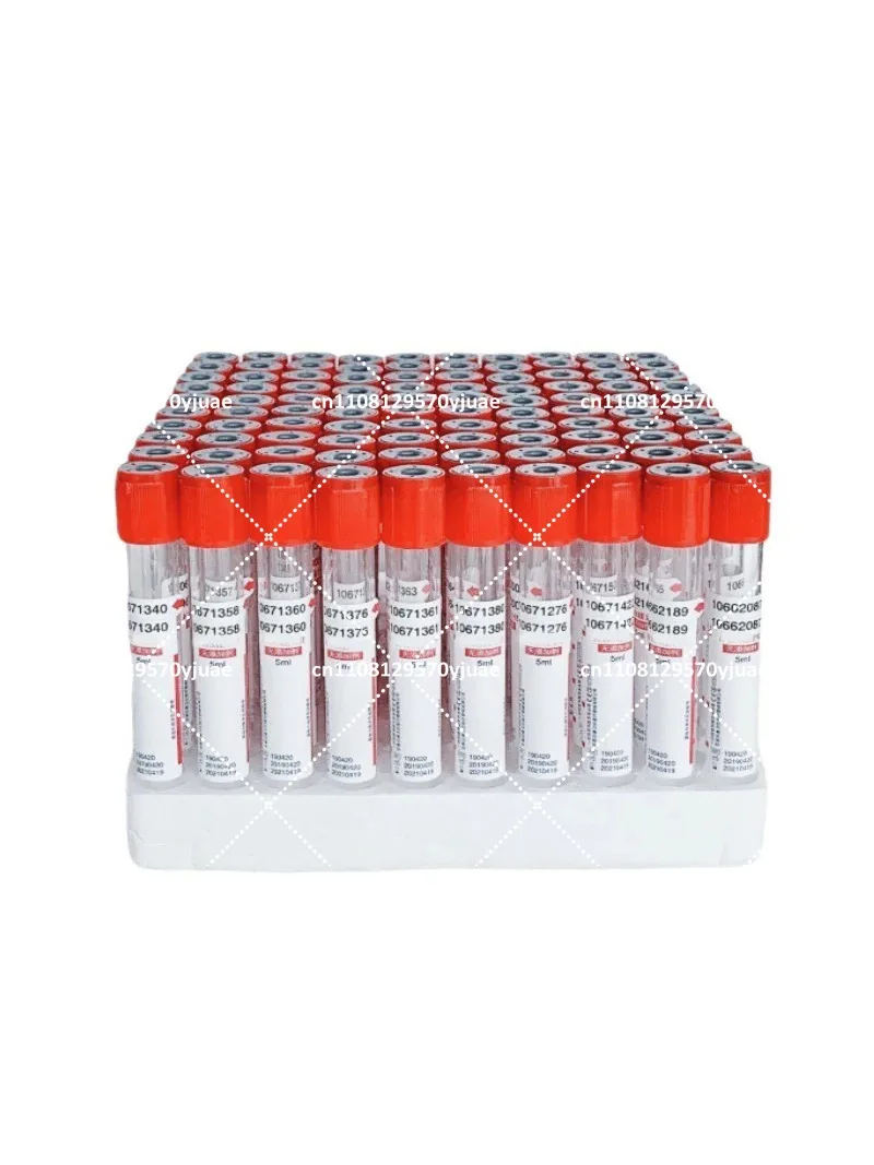 

100PCS Disposable Glass Blood Collection Tubes with Vacuum Negative Pressure for Lab Sample Storage